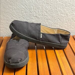 Toms Black Canvas Slip-On Loafers